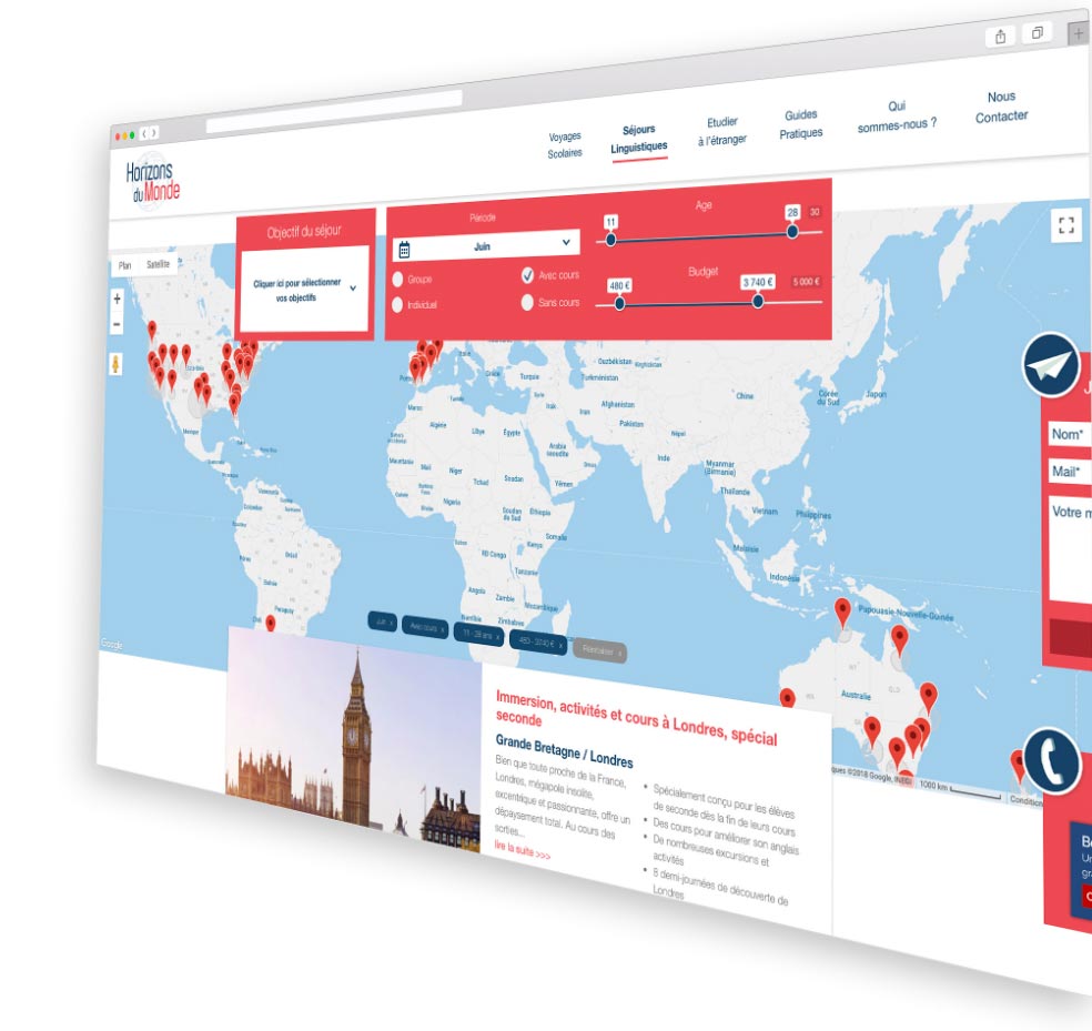 Realisation Site internet Horizon du monde