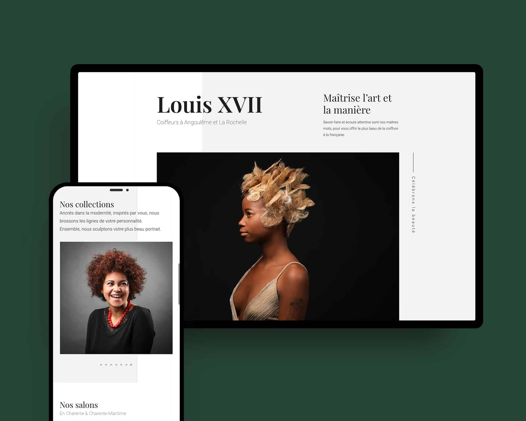 Réalisation web idealcoms : Louis XVII Coiffeurs