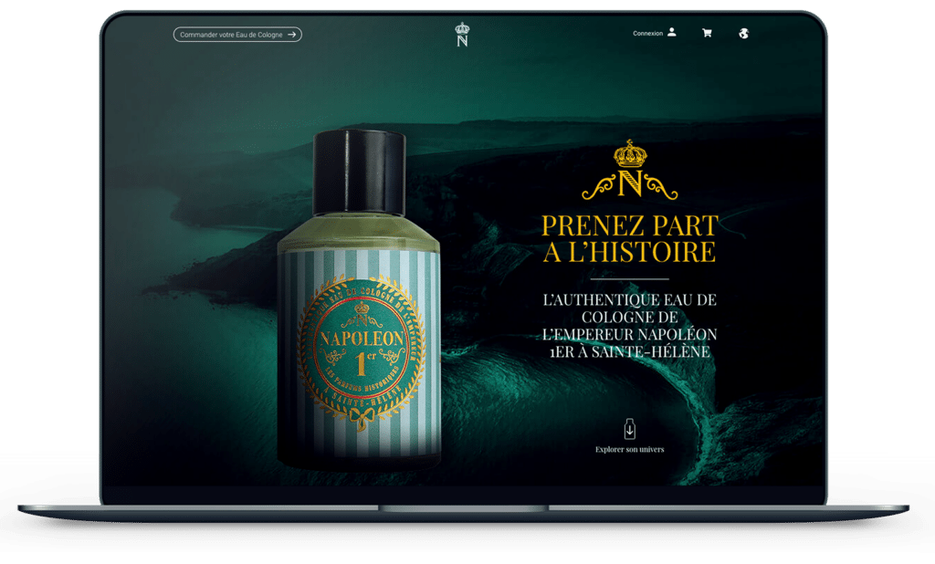Réalisation web L'Eau de cologne de l'Empereur à Sainte Hélène